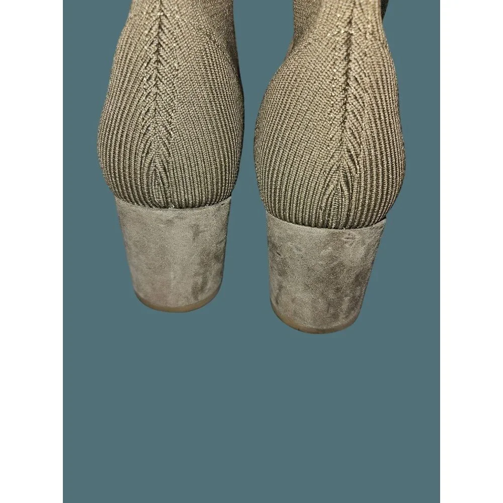 Eileen Fisher Knolls Stretch Suede Sock Knit Ankle Booties Women 8.5 Minimalist